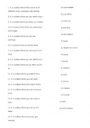 English Worksheet: City, town - definitions
