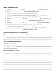 English Worksheet: Simple Past Tense Practice