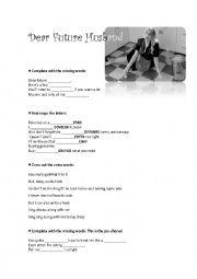 English Worksheet: Dear Future Husband