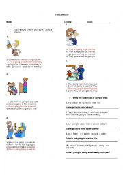 English Worksheet: ENGLISH TEST GOING TO 