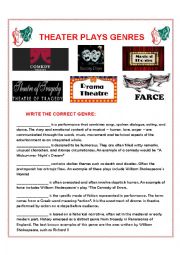 English Worksheet: Genres of Theatre Plays