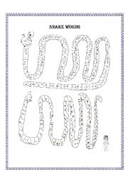 English Worksheet: snakewords