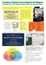 English Worksheet: Picture based discussion: freedom of expression 