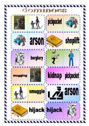 English Worksheet: Crime Domino Game