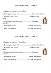 English Worksheet: Life in the past