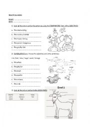 English Worksheet: comparatives, superlatives and bodys parts