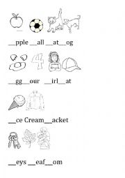 English Worksheet: ABC Fill-in