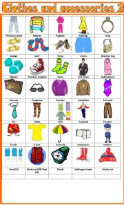 English Worksheet: Clothes and accessories, pictionary 2