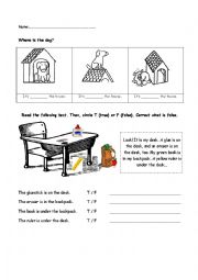 prepositions revision in- on -under