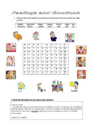 English Worksheet: Family Relationships/ Feelings and Emotions