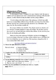 English Worksheet: syntheses test n 3 - 9th grade