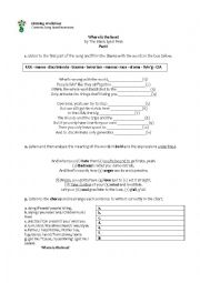 English Worksheet: Where Is The Love P1- Black Eyed Peas