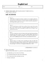 English Worksheet: my school