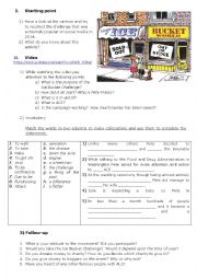 English Worksheet: Ice Bucket Challenge