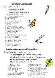 English Worksheet: Let`s practise questions and negations in the past