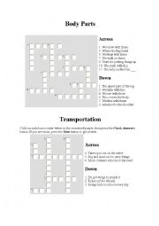 English Worksheet: Body parts