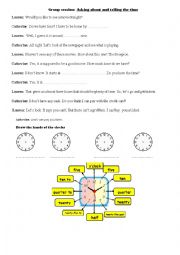 English Worksheet: ASKING ABOUT AND TELLING TIME