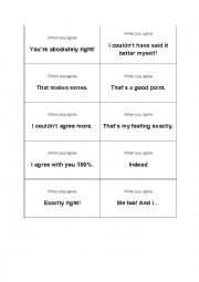 English Worksheet: Useful phrases when discussing