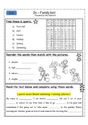 English Worksheet: sports