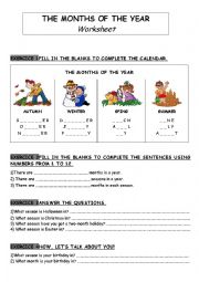 English Worksheet: The months of the year