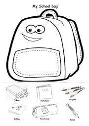 English Worksheet: My school bag