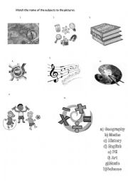 English Worksheet: Subjects