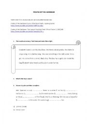 English Worksheet: Pirates of the Caribbean