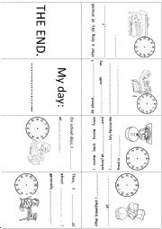 English Worksheet: My day! (boys) Mini book