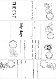 English Worksheet: My day! (girls) Mini book