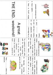 English Worksheet: A great weekend! Mini book