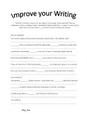 English Worksheet: Improve your writing