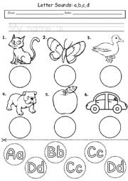 English Worksheet: abcd Letter Sounds