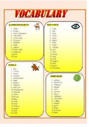 English Worksheet: Vocabulary