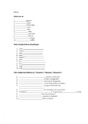 English Worksheet: Plurals