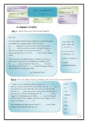English Worksheet: mid term test 1 8th form language part