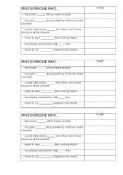 English Worksheet: Phrasal verbs - find someone who