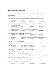 English Worksheet: Phrasal verbs and speaking