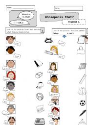 English Worksheet: Whose is it Part 1