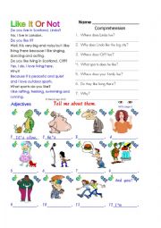 English Worksheet: Like It Or Not