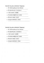 English Worksheet:  adverbs of frequency