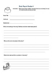 English Worksheet: Book Report