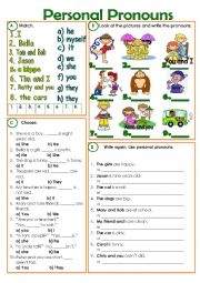 English Worksheet: Personal Pronouns