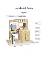 English Worksheet: Computer vocabulary