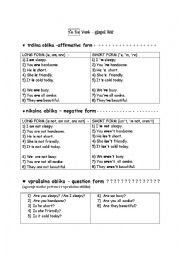 English Worksheet: Verb to be - long and short forms