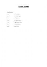 English Worksheet: TELLING THE TIME