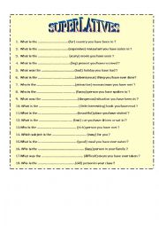English Worksheet: The superlative