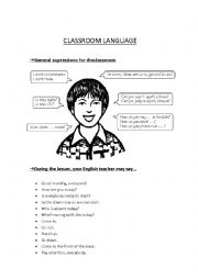 English Worksheet: Classroom language