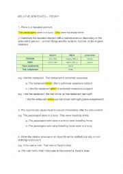 English Worksheet: Relative sentences express theory