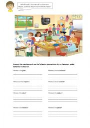 English Worksheet: FIND THE CLASSROOM OBJECTS