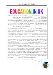 English Worksheet: GAP FILLING